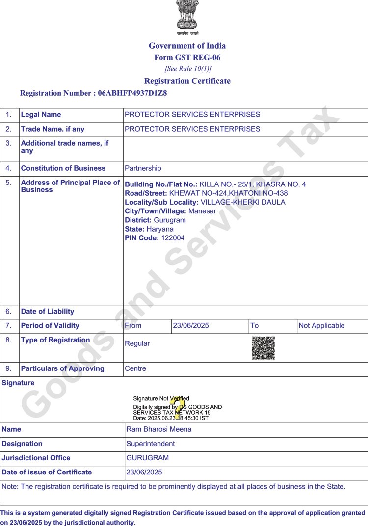 GST Registration certificate